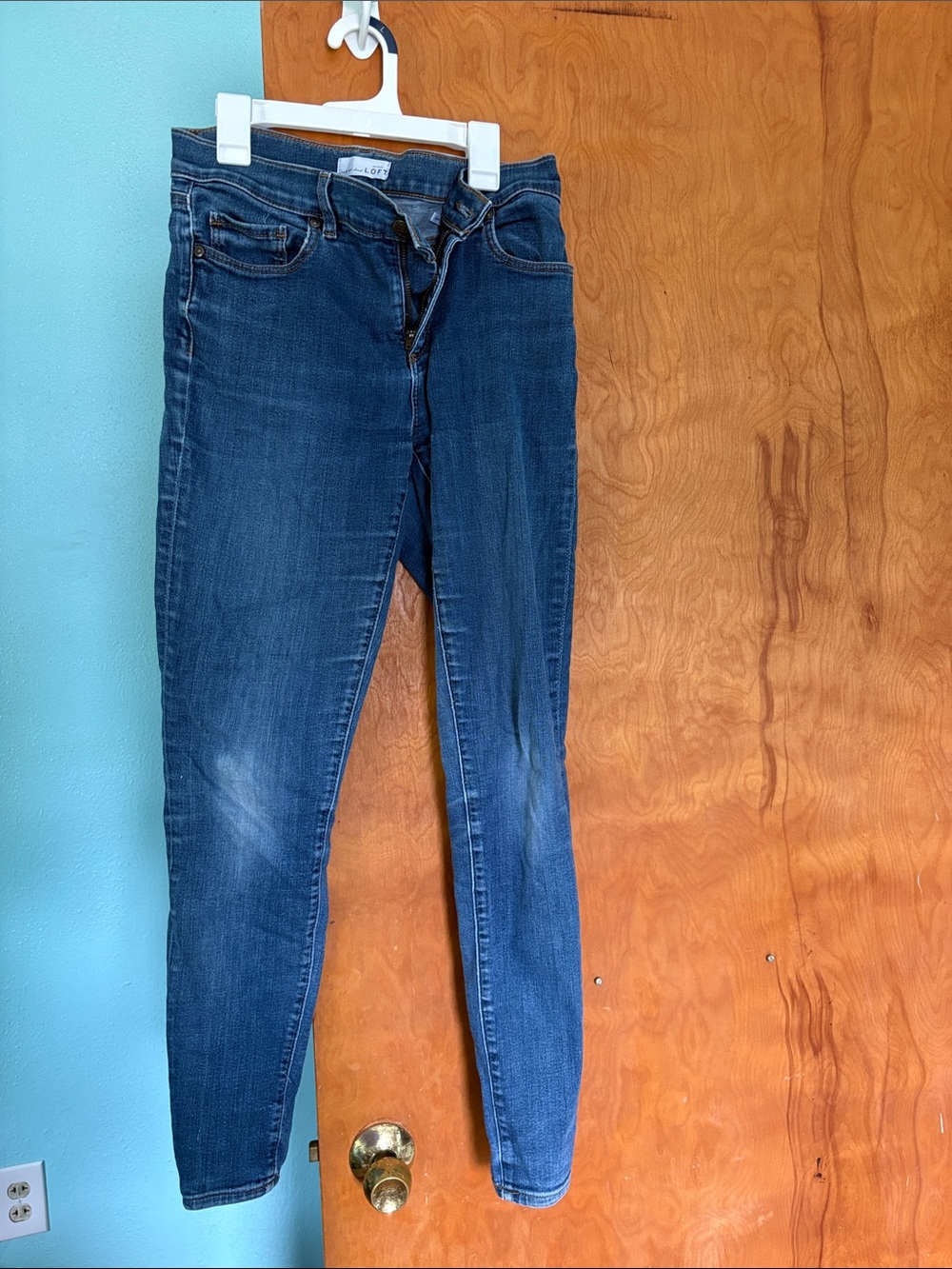 LOFT Straight Leg Jeans in Deep Blue Wash